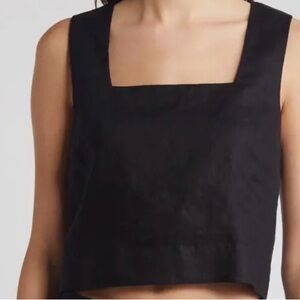 Vince Black Square Neck Crop Top